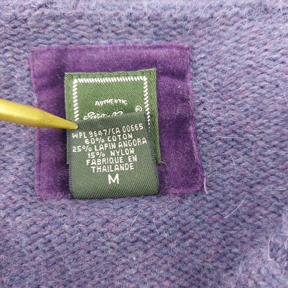 Eddie Bauer Purple Sweater Cotton Angora Nylon M - Picture 4 of 13
